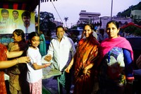 Nara Rohit fans Distribute Free Clay Ganesha Idols